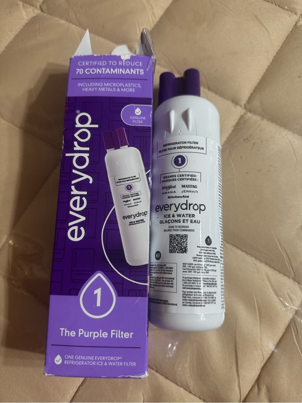 EDR1RXD1 - Purple EveryDrop Refrigerator Water Filter Compatible/ Damaged Box